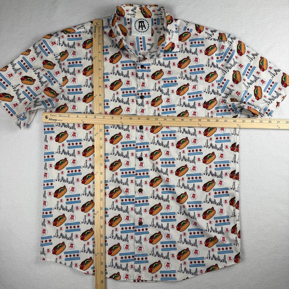 Tropical Bros x Barstool Men's Chicago Hot Dog Hawaiian Short Sleeve Shirt Large - Picture 3 of 8